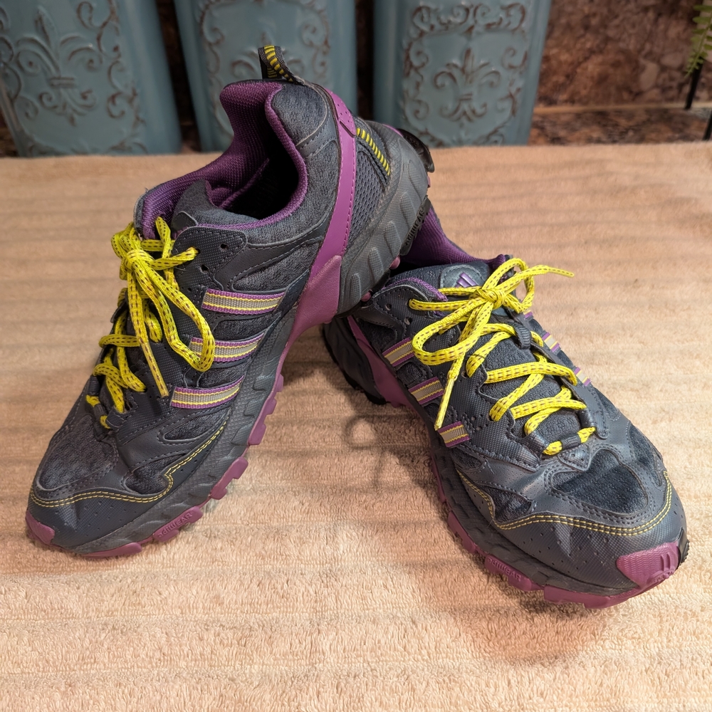Adidas Shoes Womens 8.5 Kanadia TR 6 Running Sneakers Purple Grey Low Top
